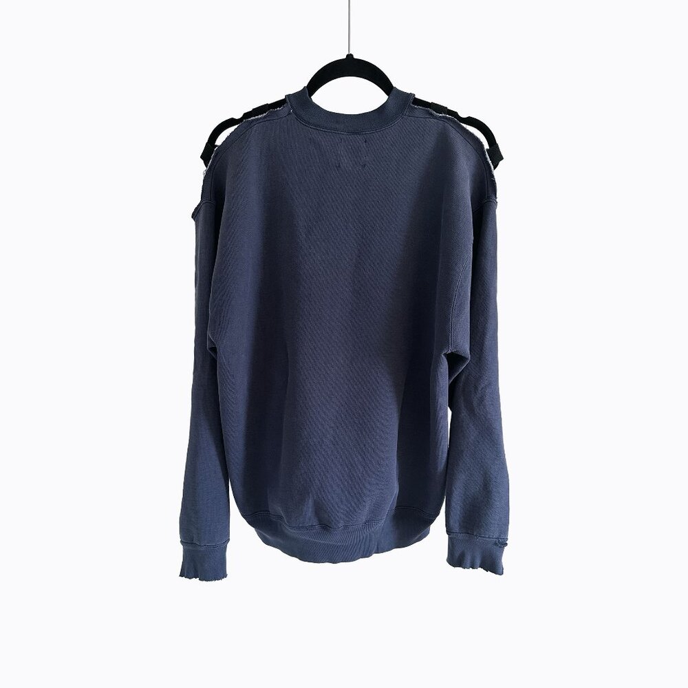 Vintage Georgetown Navy Sweatshirt 2XL Furst Of A Kind Upcycled Shoulder Straps - Picture 2 of 7